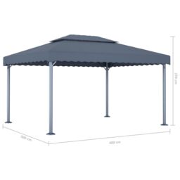 Berkfield Home Gazebo 400x300 cm Anthracite Aluminium in Black - thumbnail 5
