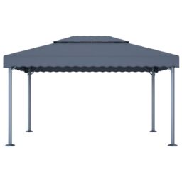 Berkfield Home Gazebo 400x300 cm Anthracite Aluminium in Black - thumbnail 2