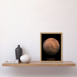 Artery8 NASA Our Solar System Mars Planet Hemisphere Image Artwork Framed Wall Art Print A4 in Light Oak - thumbnail 2
