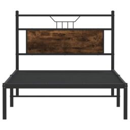 Berkfield Home Bed Frame without Mattress Smoked Oak 100x190 cm Engineered Wood in Brown - thumbnail 6