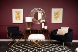 Orsina Contemporary Hexagonal Console Table, Sturdy Metal Hallway Table For Livingroom, Hexagonal Console Table in Black - thumbnail 4