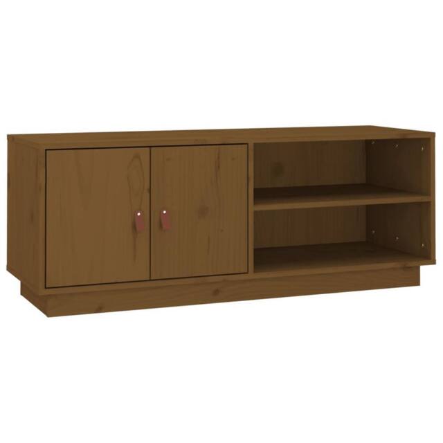 Berkfield Home TV Cabinet Honey Brown 105x34x40 cm Solid Wood Pine - Size: 105 x 34 x 40 cm - image 1