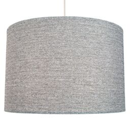 Happy Homewares Modern & Sleek Light Ash Grey Linen Fabric Drum Lamp Shade - Size: 12 inches - thumbnail 2