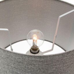 Happy Homewares Modern & Sleek Light Ash Grey Linen Fabric Drum Lamp Shade - Size: 12 inches - thumbnail 4