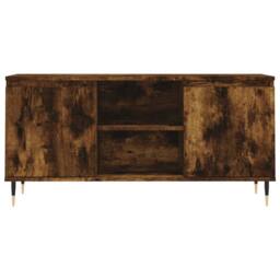Berkfield Home TV Cabinet Smoked Oak 104x35x50 cm Engineered Wood in Brown - Size: 104 x 35 x 50 cm - thumbnail 5