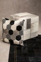 Orsina Safira Grey Pouffe - thumbnail 2
