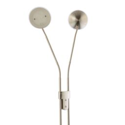 Happy Homewares Modern Double Arm Floor Lamp with Dimmer Button & Colour Control Warm-Cool White in Metallic Silver - thumbnail 4