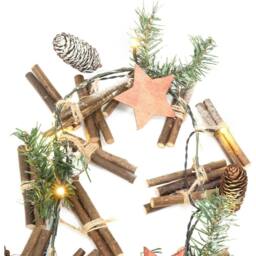 Globrite Frosted 1m Christmas Garland Wreath with 10 Warm White LEDs - thumbnail 3