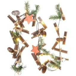 Globrite Frosted 1m Christmas Garland Wreath with 10 Warm White LEDs - thumbnail 1