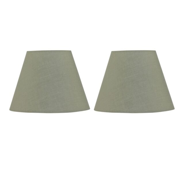 First Choice Lighting Set of 2 Sage Green Cotton 20cm Diameter Tapered Fabric Lamp Shades - image 1