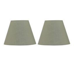 First Choice Lighting Set of 2 Sage Green Cotton 20cm Diameter Tapered Fabric Lamp Shades - thumbnail 1