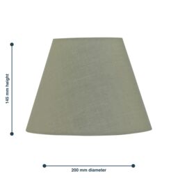 First Choice Lighting Set of 2 Sage Green Cotton 20cm Diameter Tapered Fabric Lamp Shades - thumbnail 5
