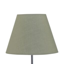 First Choice Lighting Set of 2 Sage Green Cotton 20cm Diameter Tapered Fabric Lamp Shades - thumbnail 3