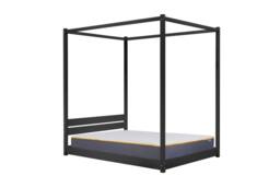 Birlea Four Poster Bed Frame Solid Wood 4 Poster Canopy Darwin in Black - Size: Double - thumbnail 4