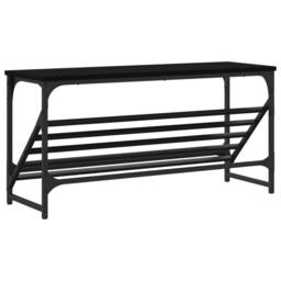 Berkfield Home Shoe Rack Black 90x30x45 cm Engineered Wood - Size: 90 x 30 x 45 cm - thumbnail 6