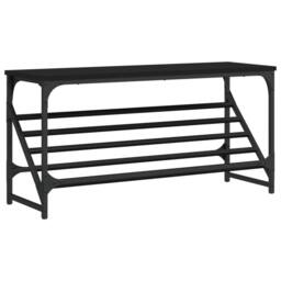 Berkfield Home Shoe Rack Black 90x30x45 cm Engineered Wood - Size: 90 x 30 x 45 cm - thumbnail 3