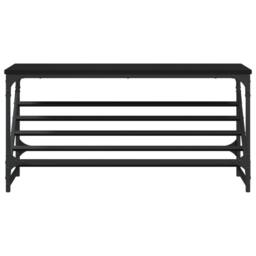 Berkfield Home Shoe Rack Black 90x30x45 cm Engineered Wood - Size: 90 x 30 x 45 cm - thumbnail 4