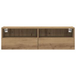Berkfield Home TV Wall Cabinet Artisan Oak 100x30x30 cm Engineered Wood in Brown - Size: 100 x 30 x 30 cm - thumbnail 6