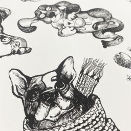 Muriva Pooches White Wallpaper Roll - thumbnail 1