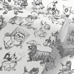 Muriva Pooches White Wallpaper Roll - thumbnail 3