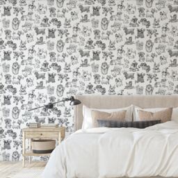 Muriva Pooches White Wallpaper Roll - thumbnail 6