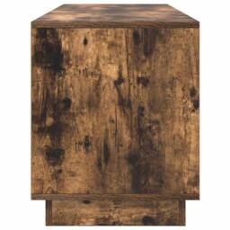 Berkfield Home TV Cabinet with LED Lights Smoked Oak 160.5x41x50 cm in Brown - thumbnail 8