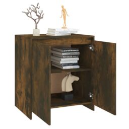 Berkfield Home Sideboard Smoked Oak 70x41x75 cm Engineered Wood in Brown - Size: 70 x 41 x 75 cm - thumbnail 5