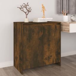 Berkfield Home Sideboard Smoked Oak 70x41x75 cm Engineered Wood in Brown - Size: 70 x 41 x 75 cm - thumbnail 1