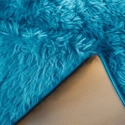 Home Republic Alaska Shaggy Anti Slip Machine Washable Rug in Teal - Size: 60 cm x 100 cm - thumbnail 3