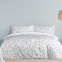 Smart Living Printed Reversible Circle Geo Duvet Cover With Pillowcases in Yellow - Size: King - thumbnail 1