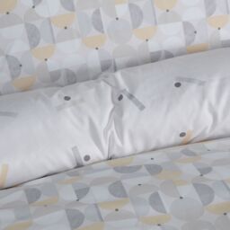 Smart Living Printed Reversible Circle Geo Duvet Cover With Pillowcases in Yellow - Size: King - thumbnail 6