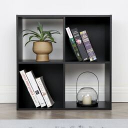Home Garden Direct Jane - 2x2 Bookcase - Cube storage boxes (Black) in Black - Size: 1 Pack