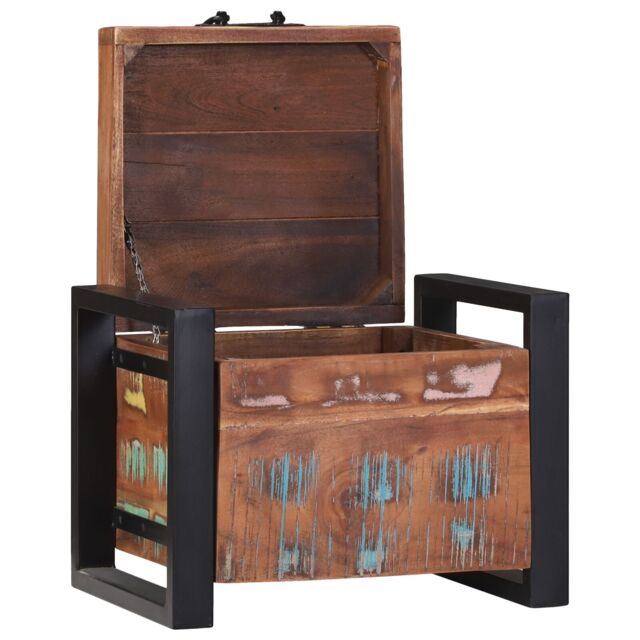 Berkfield Home Storage Chests 40x30x30cm Solid Reclaimed Wood & Metal in Brown - Size: 40 x 30 x 30 cm - image 1