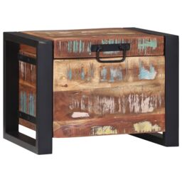 Berkfield Home Storage Chests 40x30x30cm Solid Reclaimed Wood & Metal in Brown - Size: 40 x 30 x 30 cm - thumbnail 3
