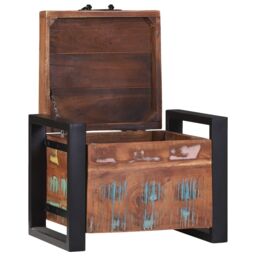 Berkfield Home Storage Chests 40x30x30cm Solid Reclaimed Wood & Metal in Brown - Size: 40 x 30 x 30 cm