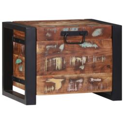 Berkfield Home Storage Chests 40x30x30cm Solid Reclaimed Wood & Metal in Brown - Size: 40 x 30 x 30 cm - thumbnail 4