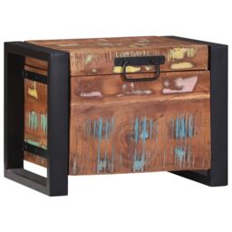 Berkfield Home Storage Chests 40x30x30cm Solid Reclaimed Wood & Metal in Brown - Size: 40 x 30 x 30 cm - thumbnail 2