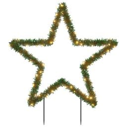 Berkfield Home Christmas Light Decoration with Spikes Star 80 LEDs 60 cm in Green - thumbnail 2