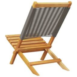 Berkfield Home Beautiful Garden Chairs 2 pcs Grey Solid Wood Acacia & Polypropylene - thumbnail 7