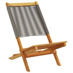 Berkfield Home Beautiful Garden Chairs 2 pcs Grey Solid Wood Acacia & Polypropylene