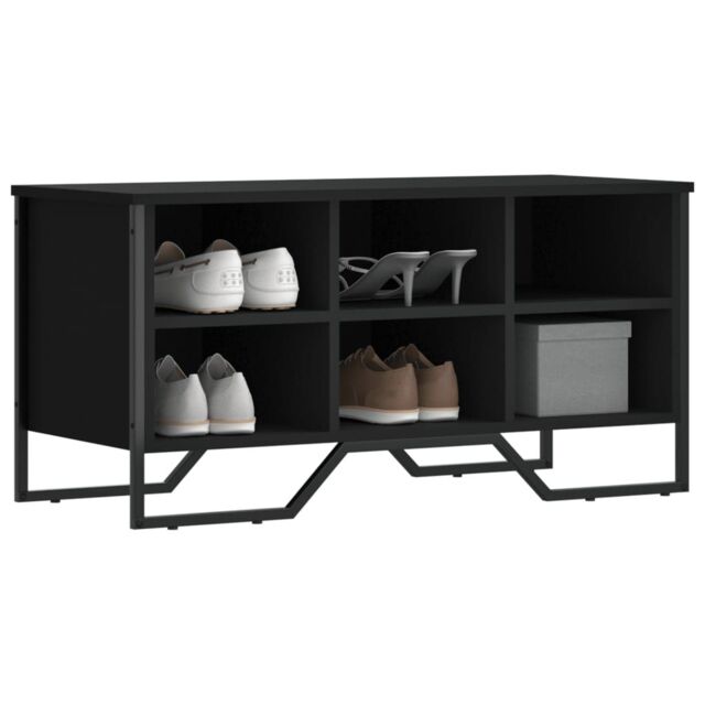 Berkfield Home Shoe Cabinet Black 90x38x45.5 cm Engineered Wood - image 1