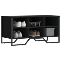 Berkfield Home Shoe Cabinet Black 90x38x45.5 cm Engineered Wood - thumbnail 1