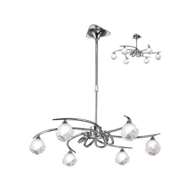 Netlighting Fragma Telescopic Semi Flush Convertible 6 Light G9 Polished Chrome in Silver - image 1