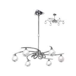 Netlighting Fragma Telescopic Semi Flush Convertible 6 Light G9 Polished Chrome in Silver - thumbnail 1