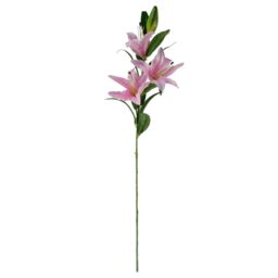 Leaf Pack of 6 x 100cm Large Pink Lily Stem - 18 Flowers - Size: 6 x 100 cm - thumbnail 7