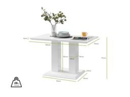 FurnitureboxUK Imperia 4 Seater Modern White High Gloss Rectangular Dining Table & 4 Persaro Velvet Chairs in Green - thumbnail 7