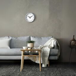 "Marco Paul 15"" Battery Operated Wall Clock - Padstow in Silver" - thumbnail 9
