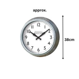 "Marco Paul 15"" Battery Operated Wall Clock - Padstow in Silver" - thumbnail 3