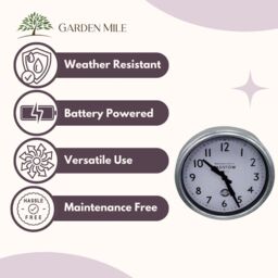 "Marco Paul 15"" Battery Operated Wall Clock - Padstow in Silver" - thumbnail 4