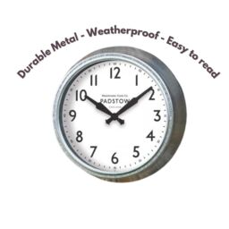 "Marco Paul 15"" Battery Operated Wall Clock - Padstow in Silver" - thumbnail 6